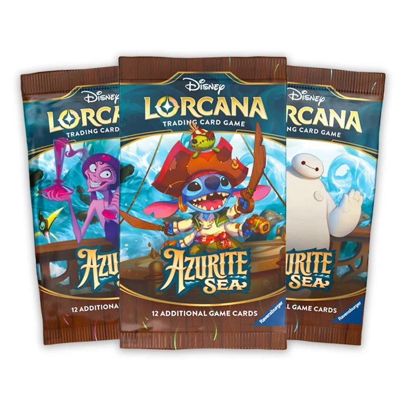 azurite booster box Disney Lorcana Set 6 Sea Discover stunning original artwork that captures the essence of beloved Disney characters Disney Lorcana: Azurite Sea Booster
