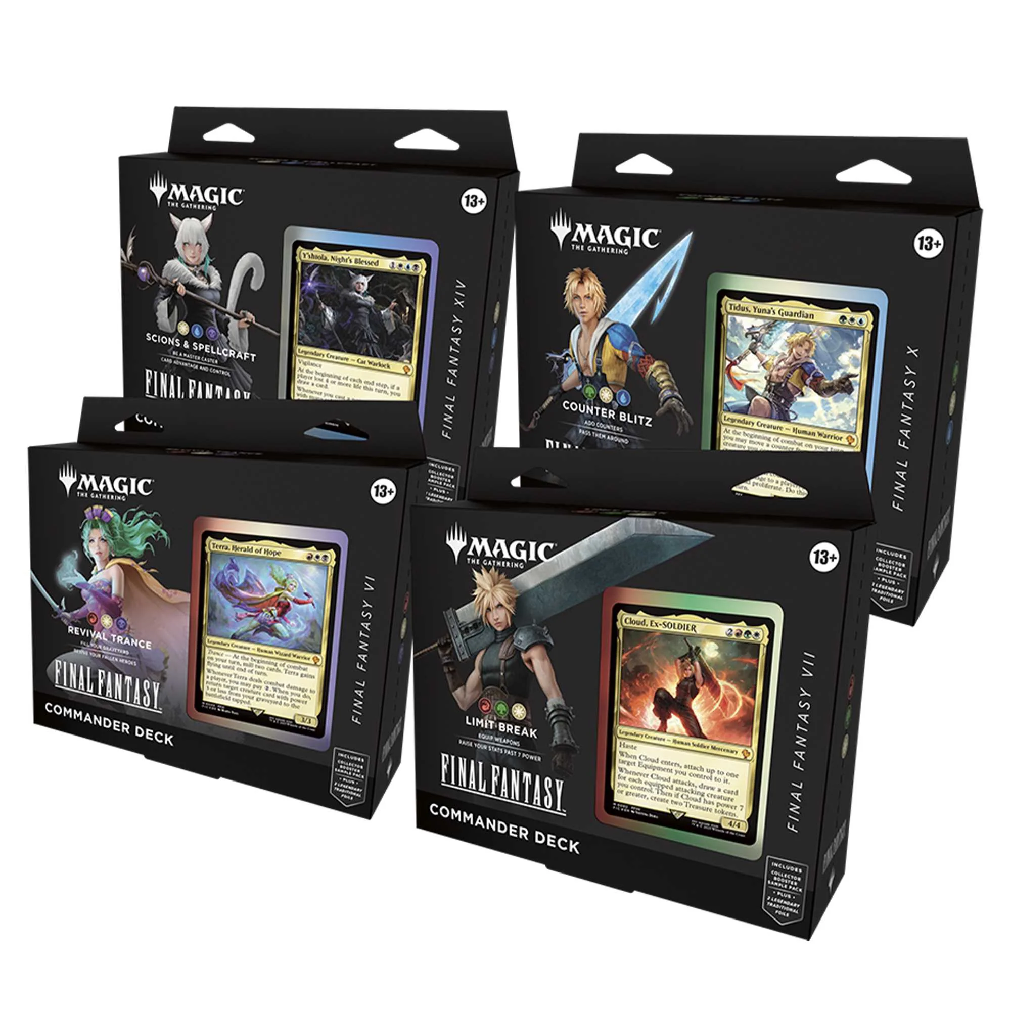 Magic the Gathering: Final Fantasy Commander Deck Display (4 Decks)
